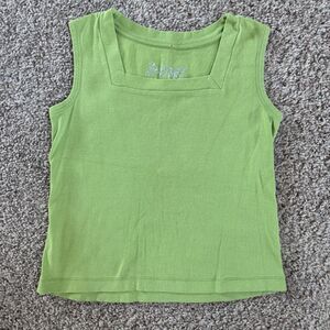 2 a Tee women petite small top tank shirt sleeveless green